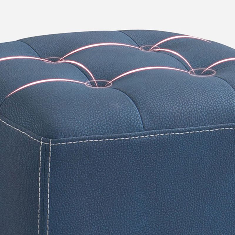 Contemporary Plain Chair Ottoman Plain Cotton Tufted Footstool Ottoman