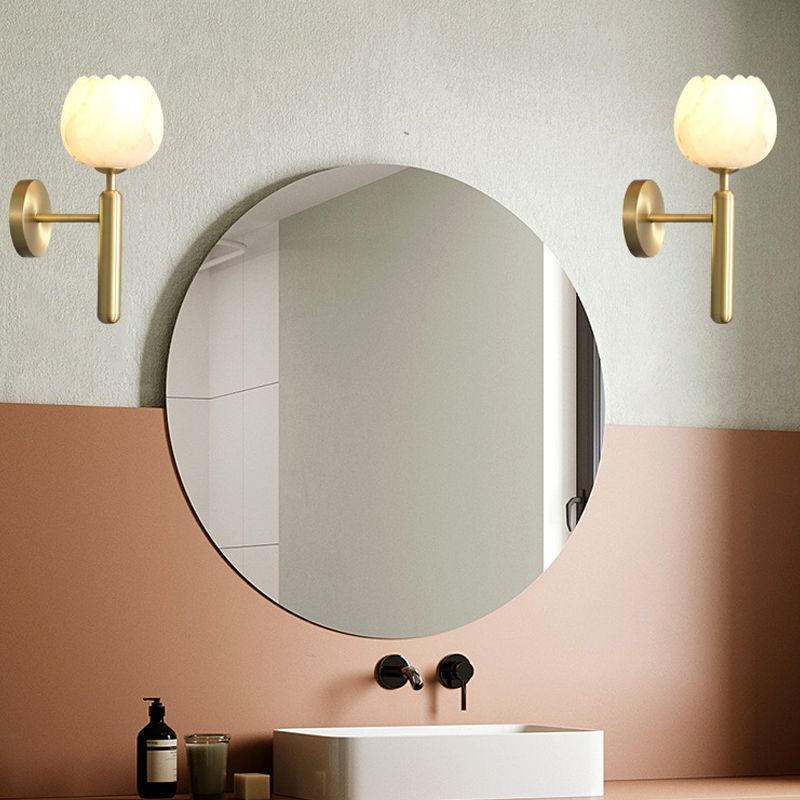 Modern Brass Wall Light Gold 12.5" High Wall Sconce Fixture for Bedroom