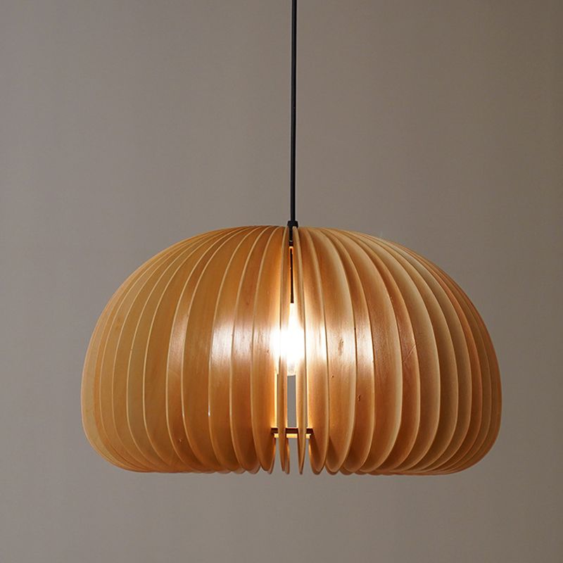 Pumpkin suspendue plafonnier simple bois beige pendant suspendu pour salle à manger