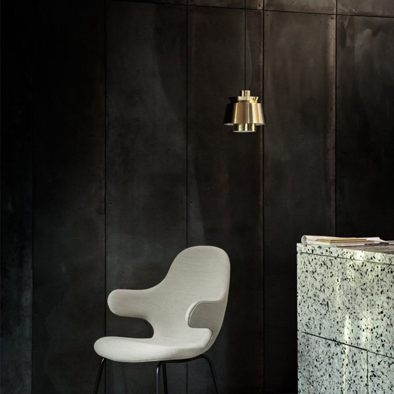 Special Shape Pendant Light Fixture Postmodern Kitchen Hanging Ceiling Light with Gold Metal Frame