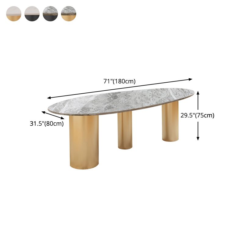 Mesa de comedor de piedra sinterizada de lujo con 3 patas para restaurante