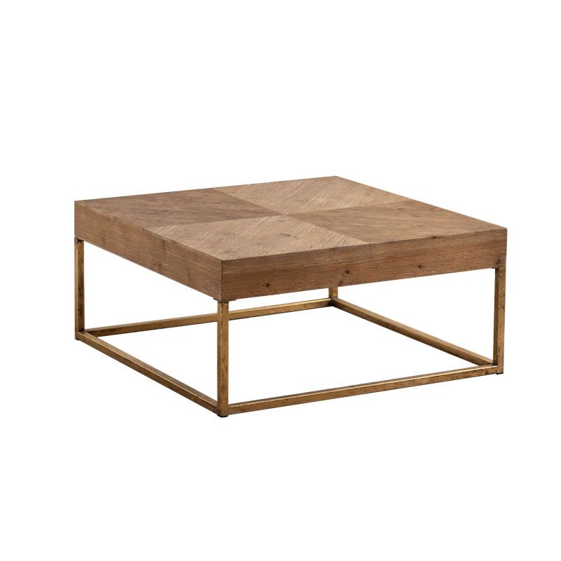 Distressed Wood & Iron Coffee Table French Country Style 1 Single Cocktail Table