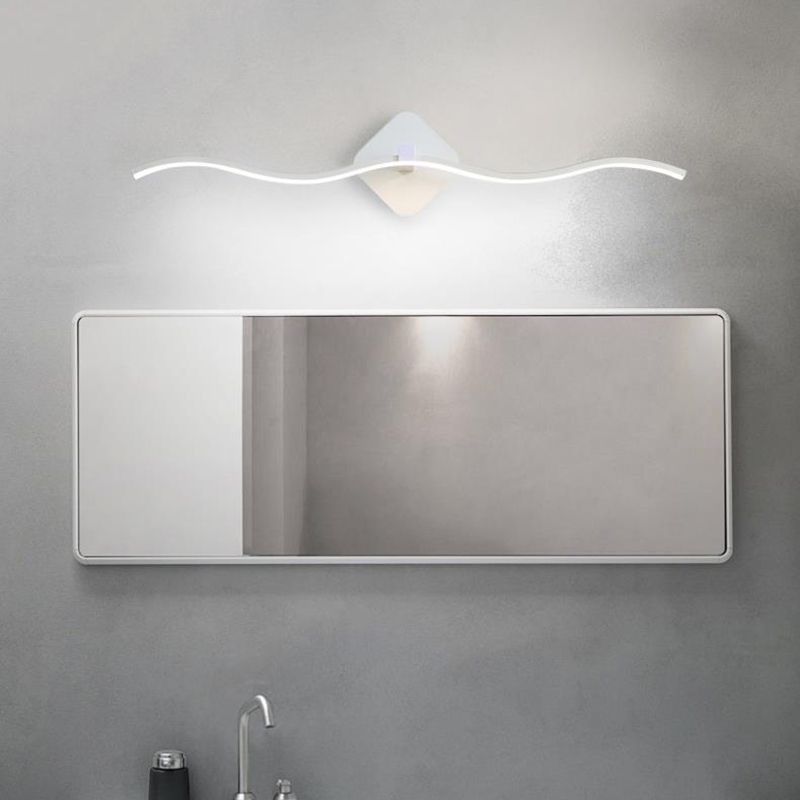 Luz de tocador de metal de estilo nórdico de 1 luz Luz de espejo de led recto para el baño
