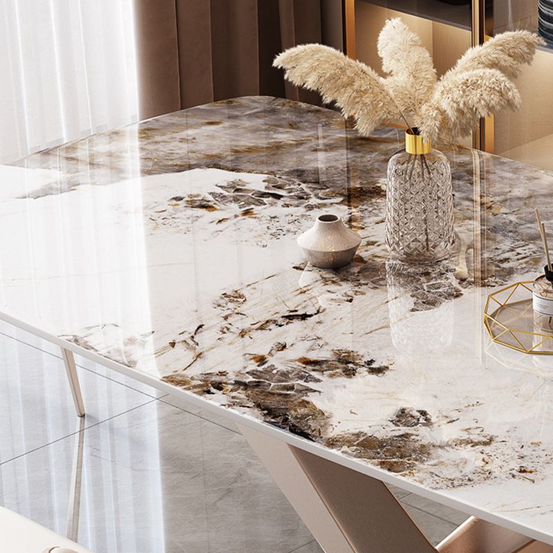 Marble Top Dining Table Modern Dining Table with Pedestal Base