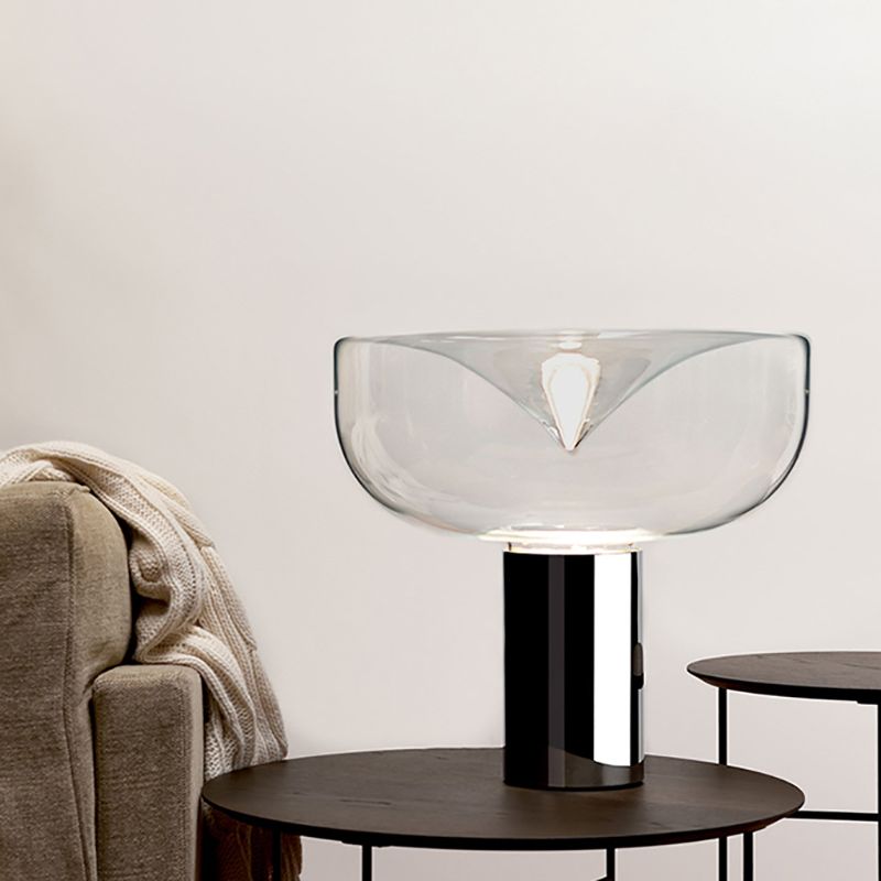 Bowl Night Table Lamps Modern Style Glass 1 Light Table Lamp for Living Room