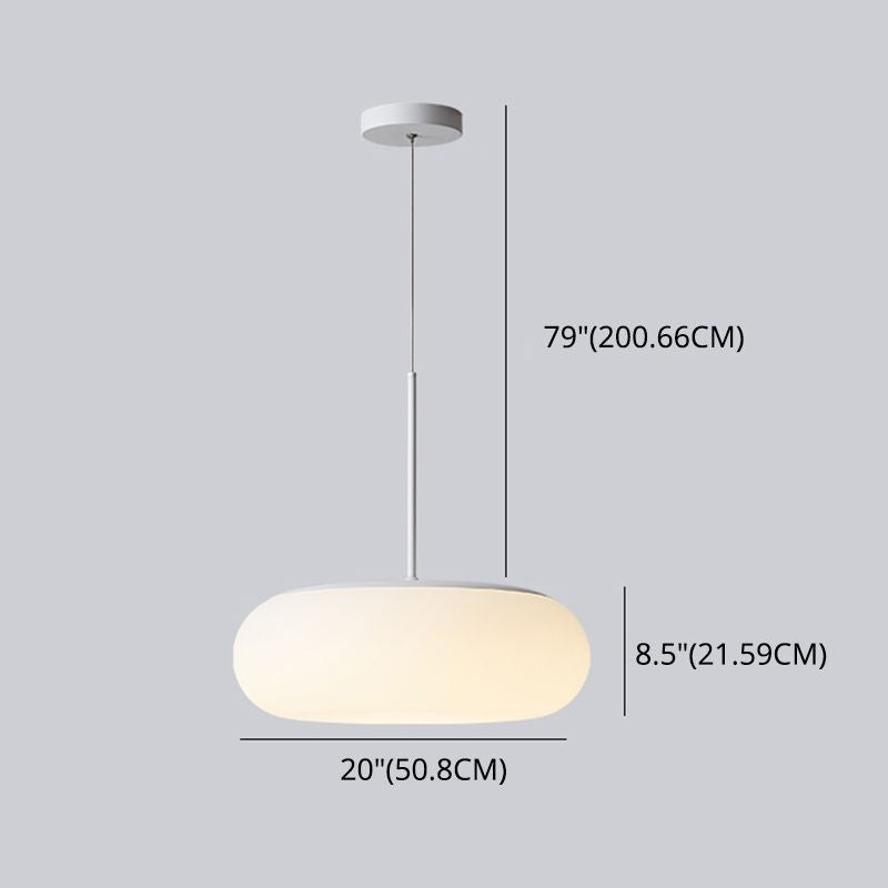 Bianca 1 Lampada a ciondolo a battente leggera Modern Minimalist Plastic Hanging Lampada per tavolo da pranzo