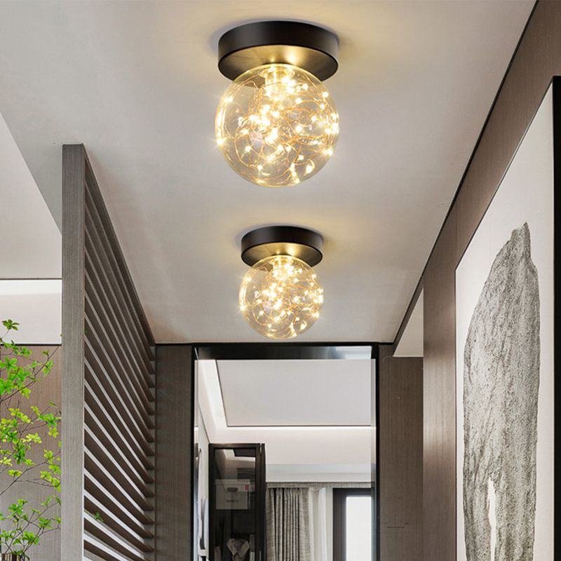 Modernism Flush Mount Ceiling Light Glass Flush Light for Corridor
