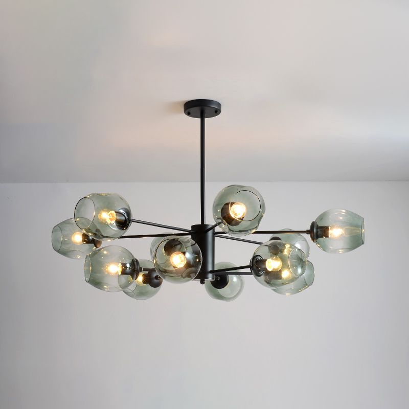Contemporary Hanging Ceiling Lights Clear Glass Pendant Chandelier for Living Room