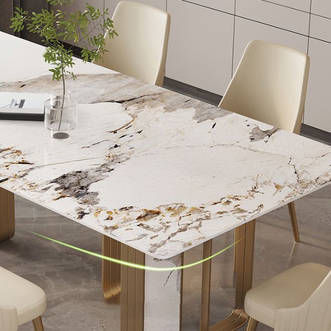 Glam Style Rectangle Table Set 1/4/5/7 Pieces Dining Set for Kitchen