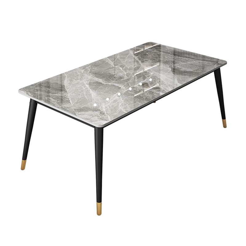 Metal and Stone Table Glam Style Simple Family Rectangular Dining Table