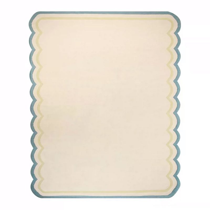 Pink Casual Carpet Polyester Wave Carpet Stain Resistant Carpet for Living Room