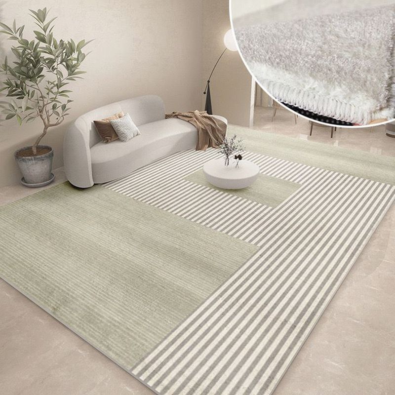 Gray Line Carpet Polyester Simple Carpet Washable Carpet for Drawing Room