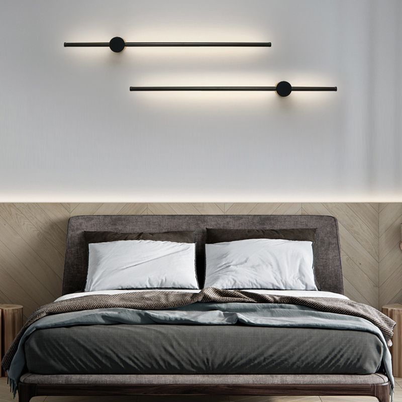 Linear Black 1 - Light Wall Light Iron Contemporary Wall Lighting Fixture