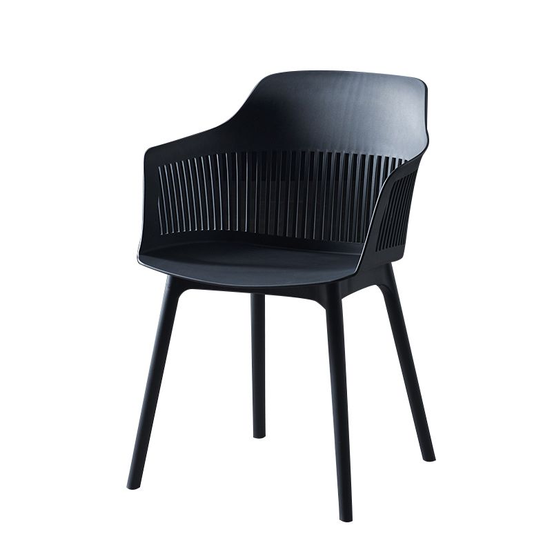 Silla escandinava de plástico para comedor, cocina, sillón con respaldo de listones