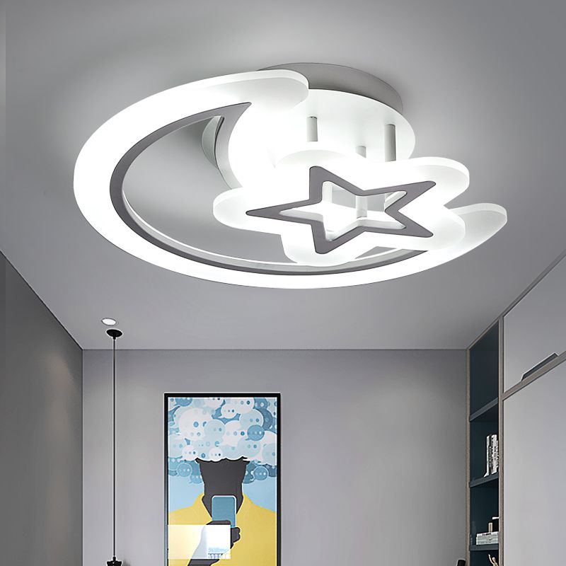 Lune et étoiles en acrylique lampe de plafond de style enfants