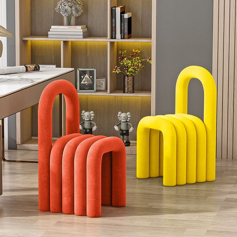 Contemporary Open Back Chair Velvet Dining Side Chair for Indoor