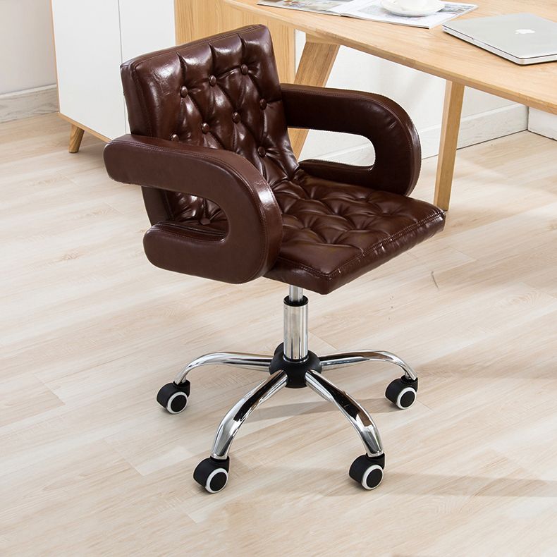 Modern Armed PU Upholstery Bar Stool Adjustable Swivel Backrest Counter Chair