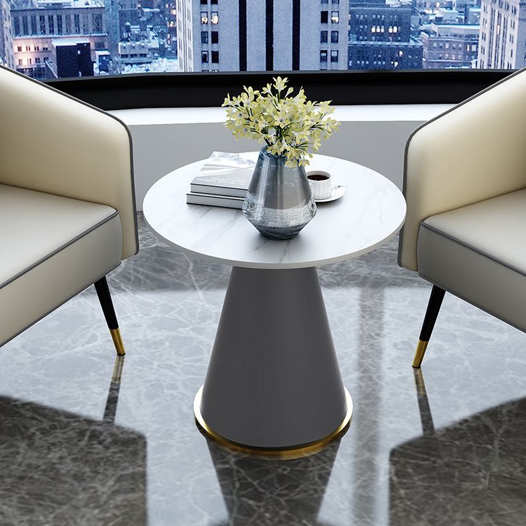 Round Table 23.6'' Dinette Table Traditional Luxury Dinner Room Table with Pedestal Casual