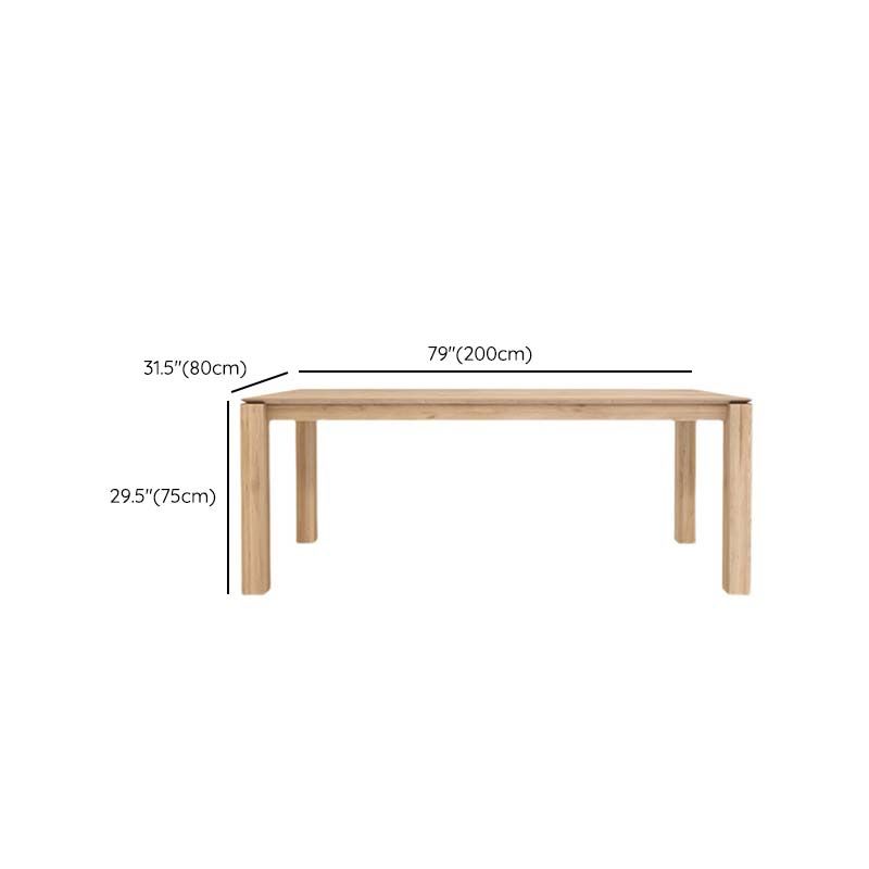 Modern 4 Legs Pedestal Dining Table Pine Wood Table for Dining Room