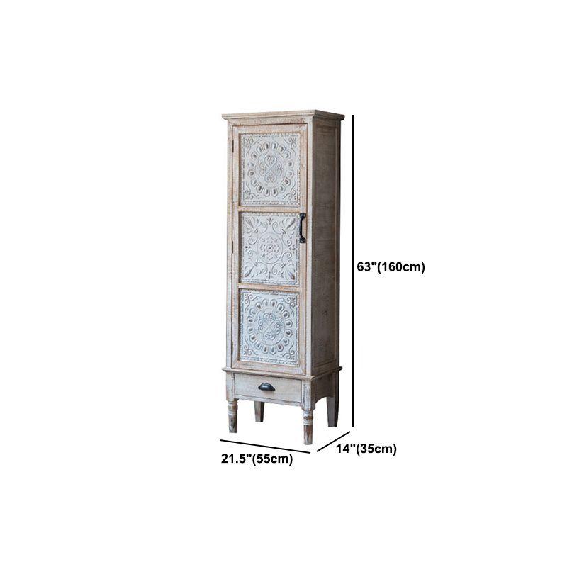Industrial Wooden Accent Cabinet with Wooden Legs and Doors Cabinet