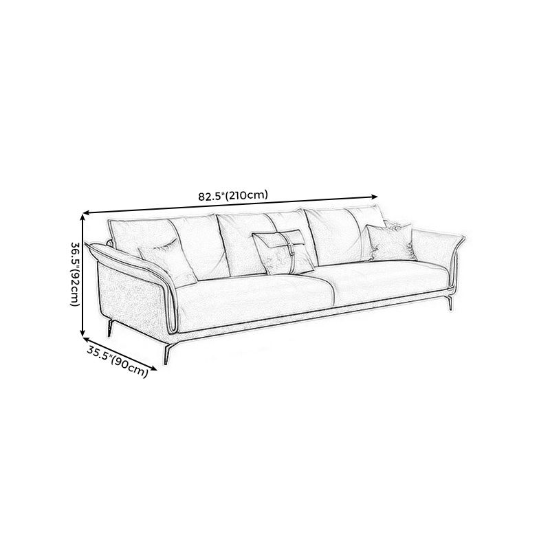 Light-grey Faux Leather Pillow Top Arm Sofa/Sectional with Stain-Resistant