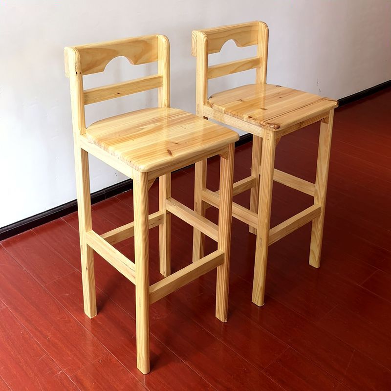 Zeitgenössischer Barhocker aus massivem Holz, Bristol-Barhocker mit Fußstütze und niedriger Rückenlehne