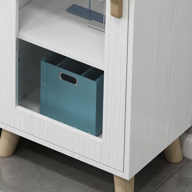 Engineered Wood Standard Bookshelf Modern White Bookcase with Shelves