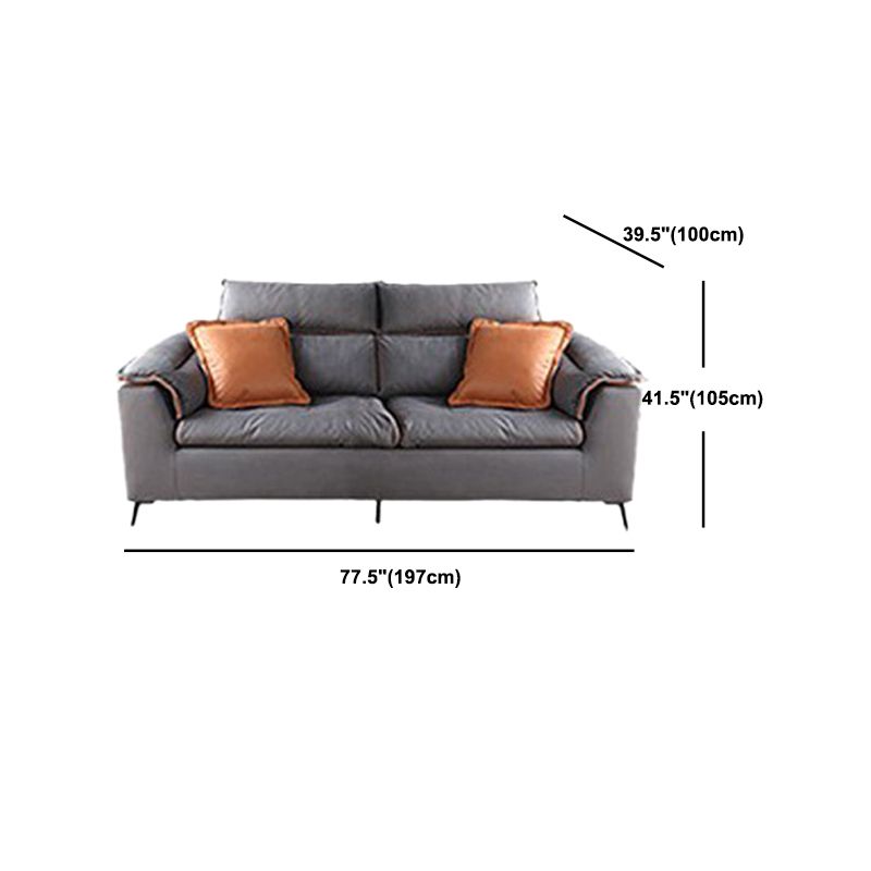 Modern Tufted Sofa & Chaise Stain Resistant Sectional .41.33 Inch in Dark Grey
