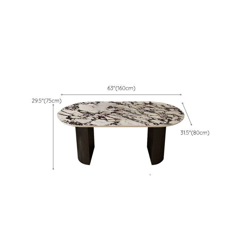 Oval Industrial Dinner Room Kitchen Table Double Pedestal Dining Table