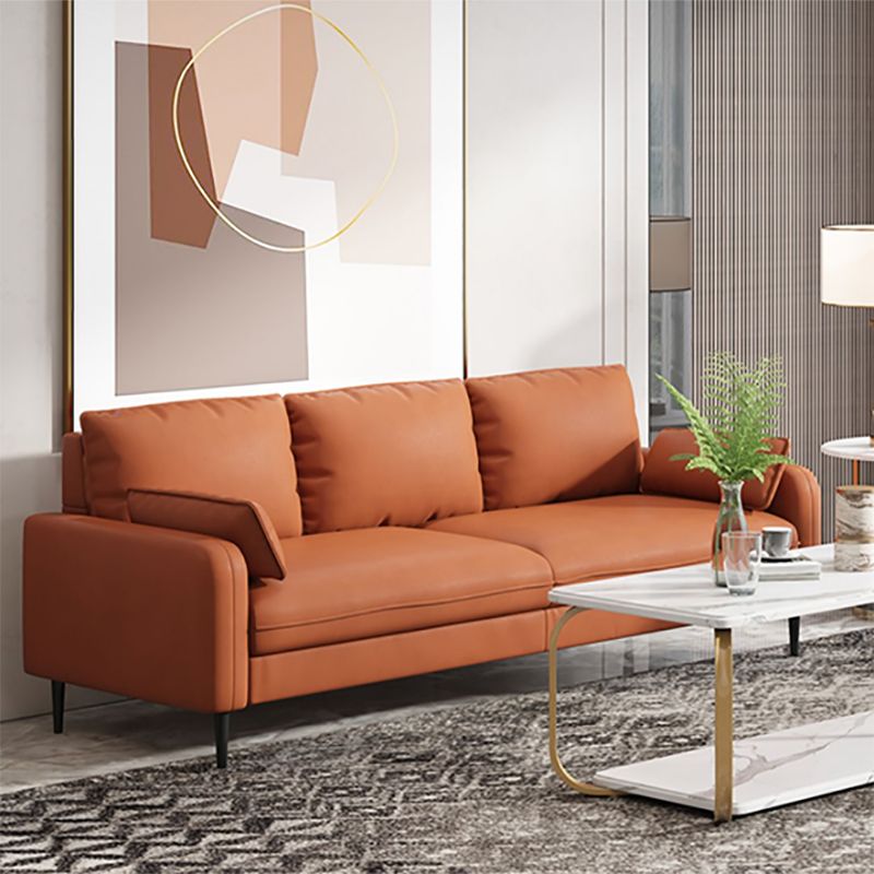 Modern Standard Sofa Pillows Square Arm 3 Seater Living Room Settee