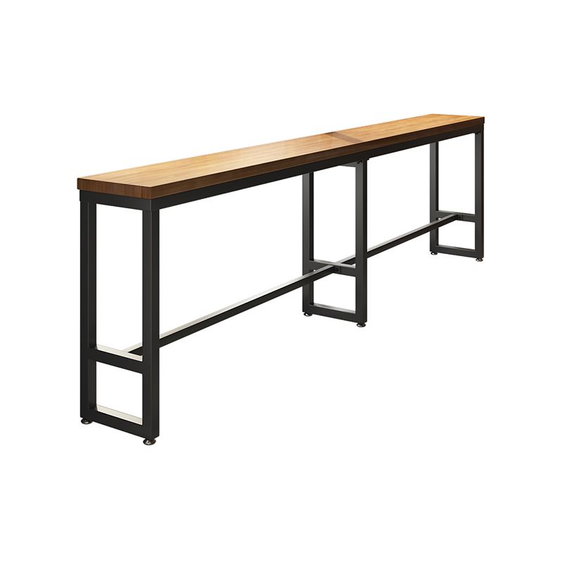 Brown Modern Style Rectangle in Solid Wood and Iron Table Coffee Shop Bar Table