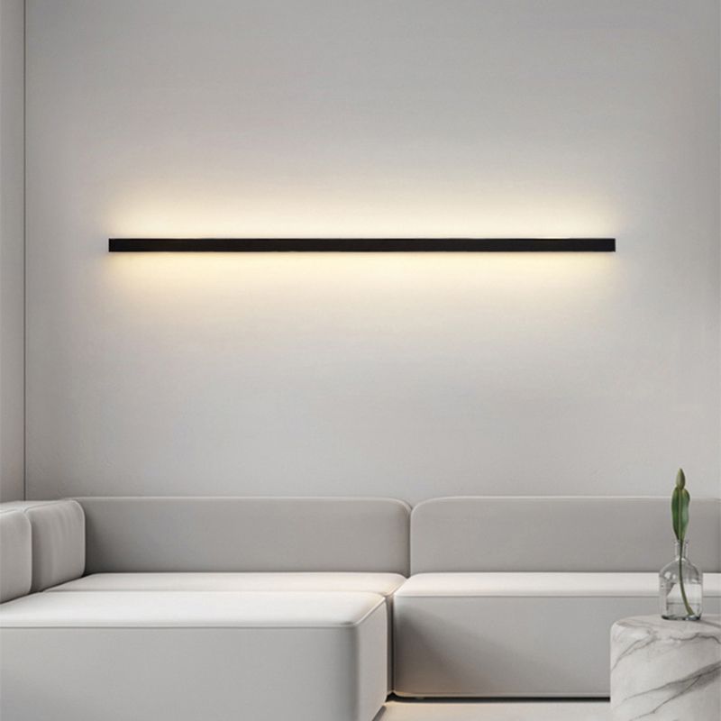1 Licht linearer Schatten Wandleuchten moderner einfacher Stil Metallwandbeleuchtung in Schwarz