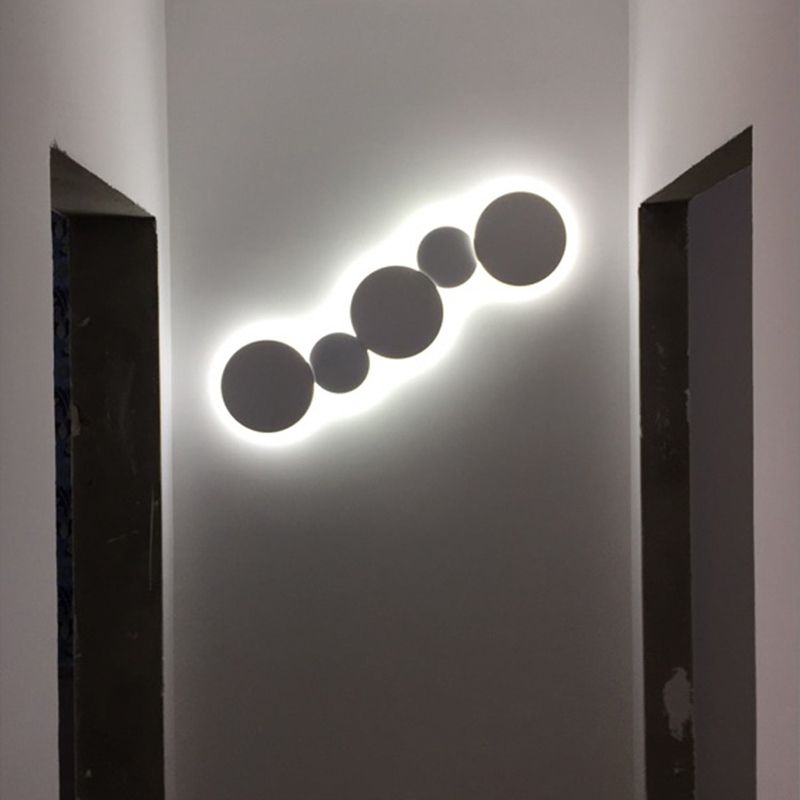 Nordic Creative Art SimpleStyle Round Shade Wall Sconce Metal 1 Light Sconces for Bedroom.