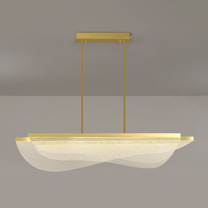 Modern Lighting Chandelier Island Lighting Fixtures Metal 3 Light Island Lights in Gold