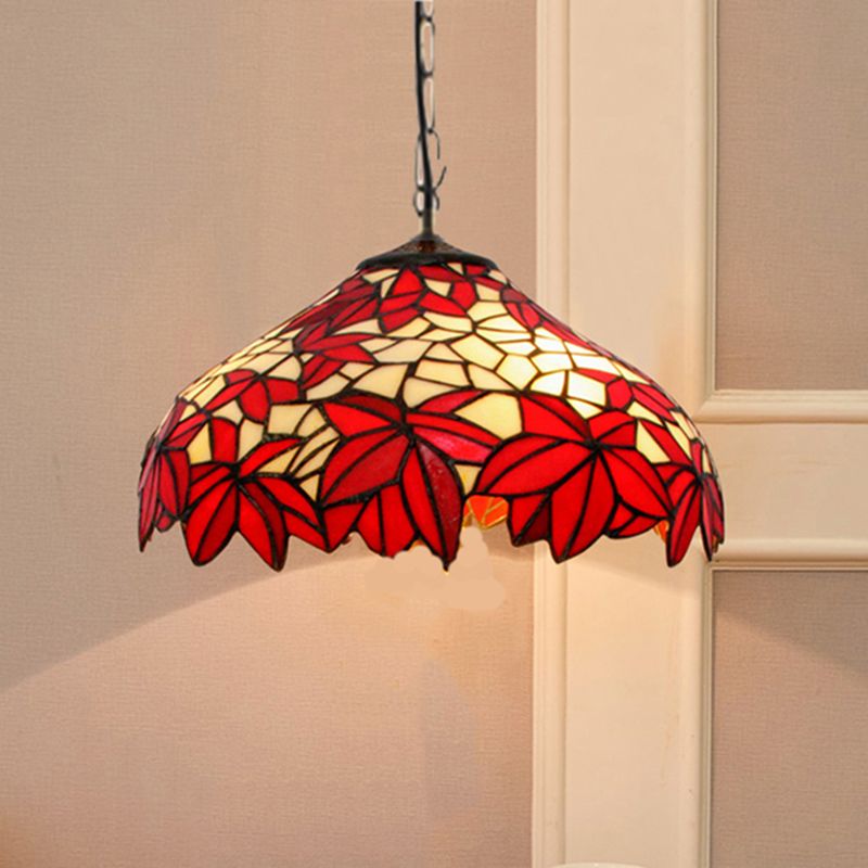 Accesorio de iluminación suspendida mediterránea Tiffany Style Bowl Lighting para sala de estar