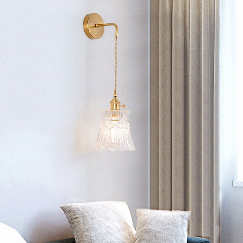 Minimalistische schattierte Wandleuchte Einerbulb klares Glaswandbeleuchtung für Wohnzimmer