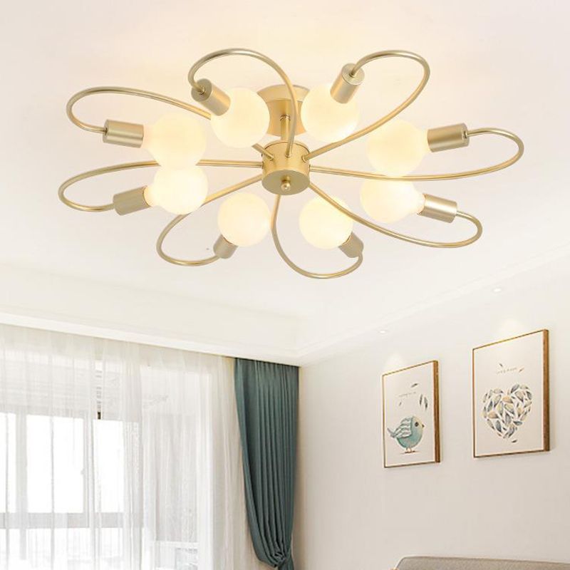 Modern Metal Ceiling Light Golden/Black Flush Mount Lighting for Home