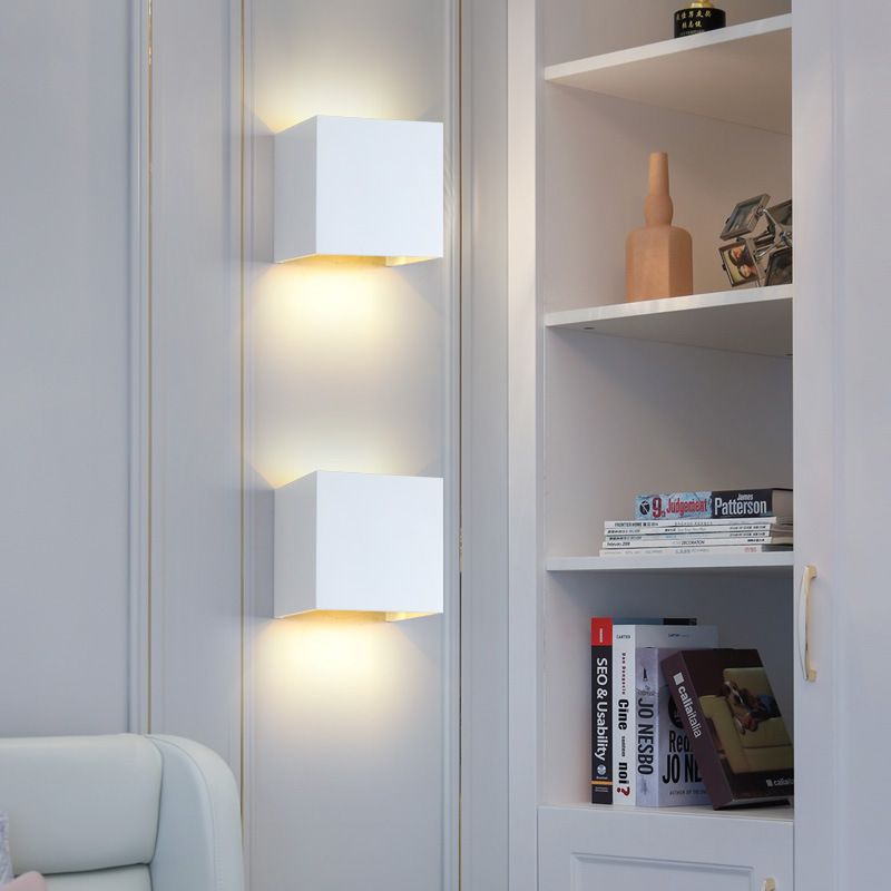 Metall quadratische Wandlampen zeitgenössische 1 leichte LED -Wandleuchte Leuchte
