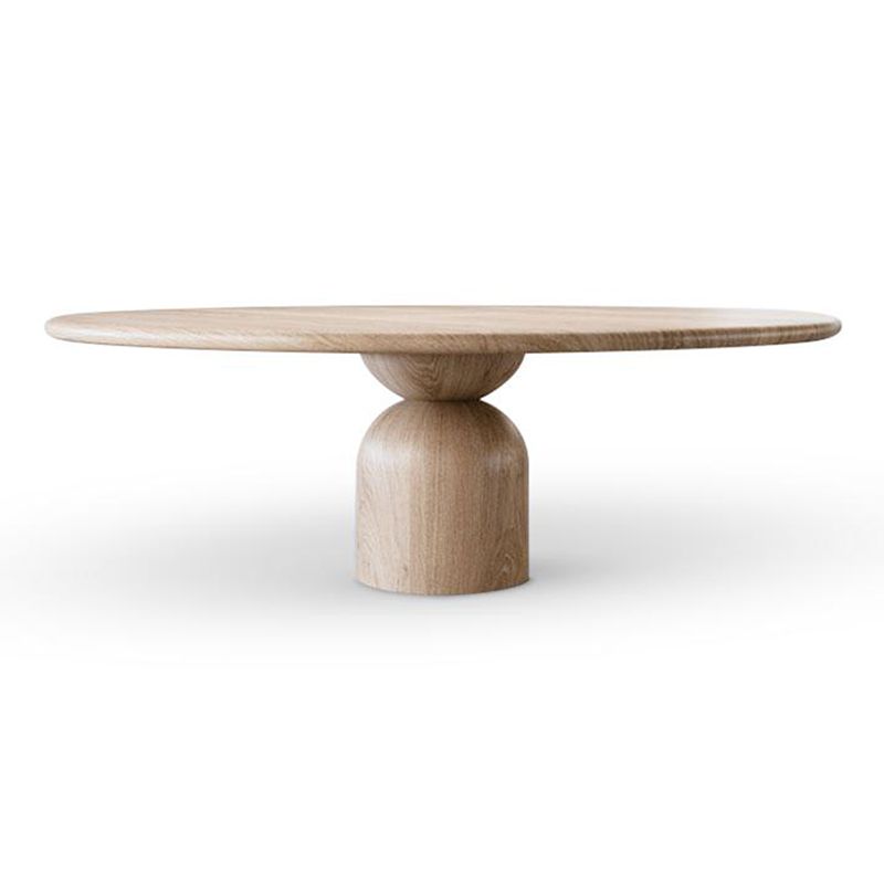 Solid Wood Simplicity Dining Table Round Fixed Table for Dining Room