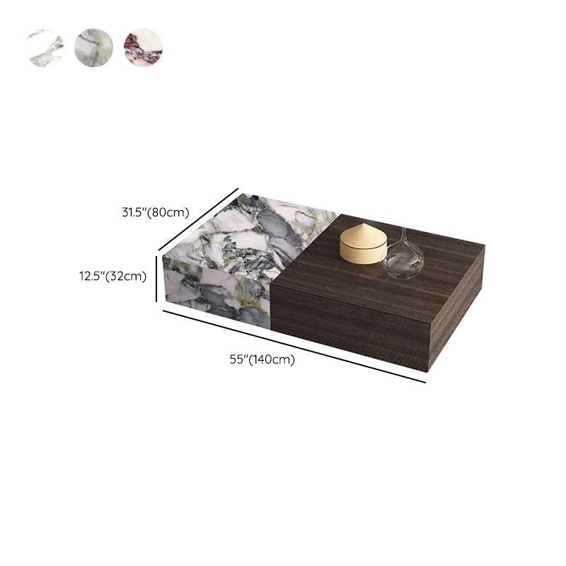 31" Wide Contemporary Cocktail Table Stone Coffee Cocktail Table