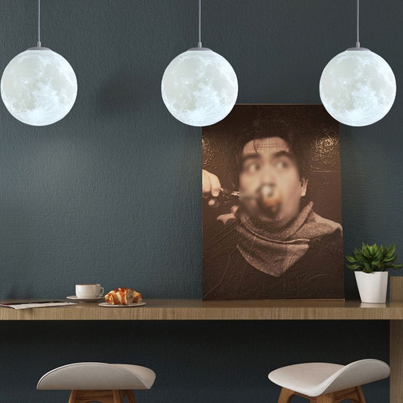 Globe Acrilic Hanging Light, semplice Lampada per tonalità luna per la camera da letto