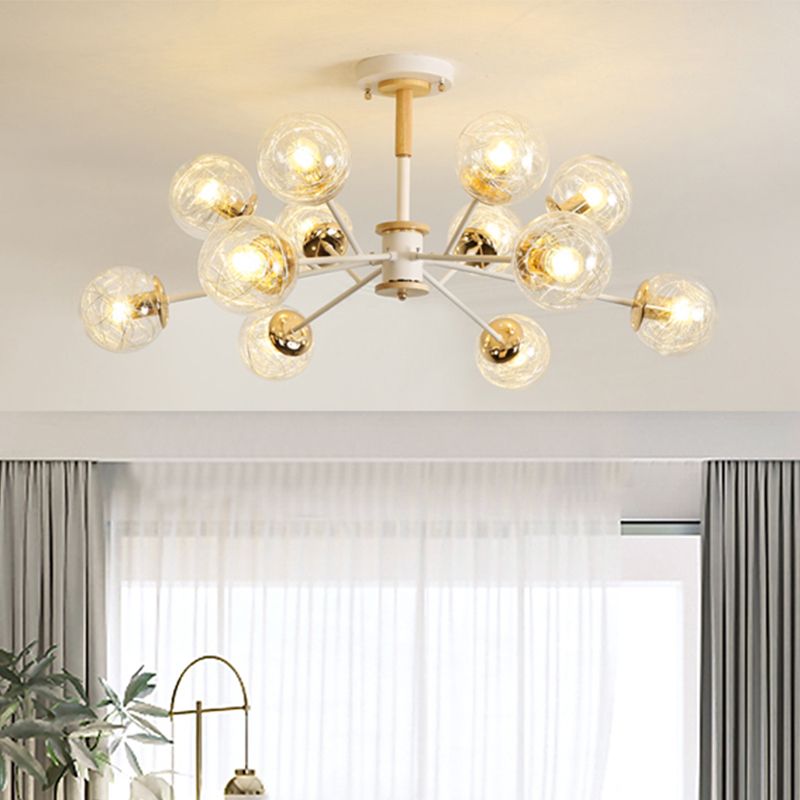 Glass Modern Chandelier Lighting Minimalistic Suspension Light for Dining Room