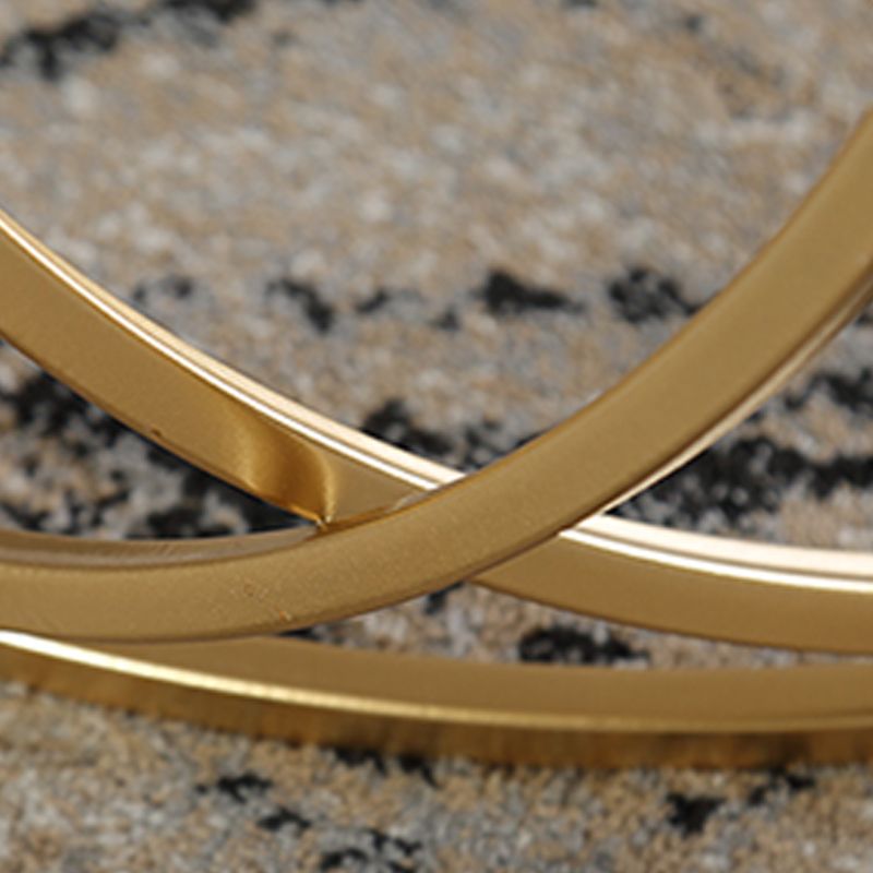 Contemporary Coffee Table Round Metal Frame Base Cocktail Table