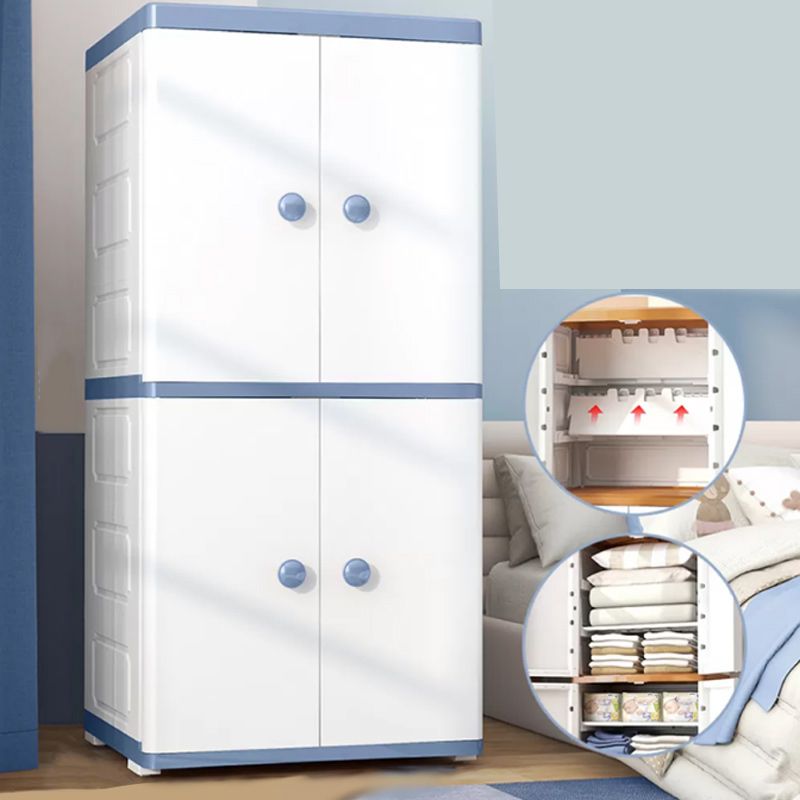 Plastic Storage Cabinet Contemporary Wardrobe Closet with Shelves