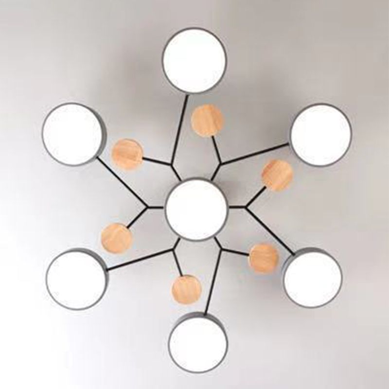 Macaron Molecular LED -plafondarmatuur Metaal Woonkamer Semi -spoeling Mount Light
