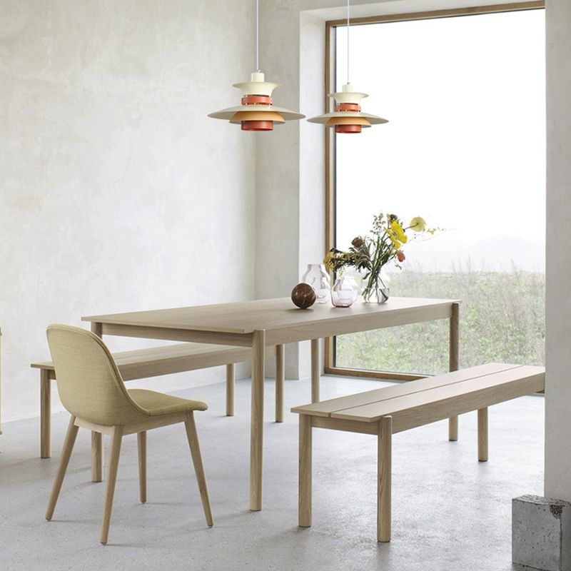 Éclairage de suspension à nuance écarquillée peu profonde Fixture d'éclairage en métal de style nordique en orange