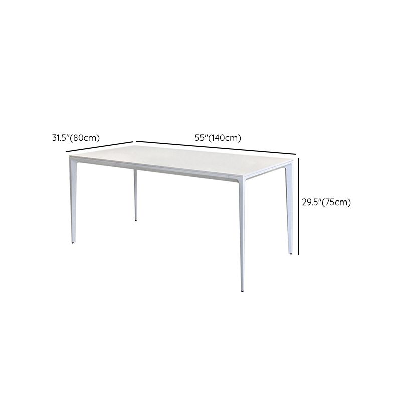 White Stone Dinette Table Set with Metal Frame 1/2/5 Pieces Modern Dining Set