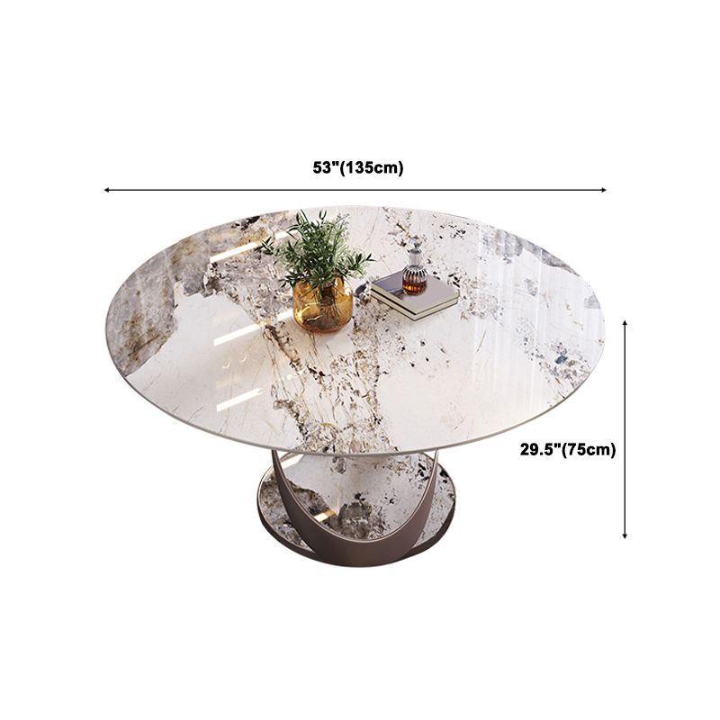 Nordic Glam Sintered Stone Round Table Set 1/4/5/7 Pieces Dining Set for Kitchen