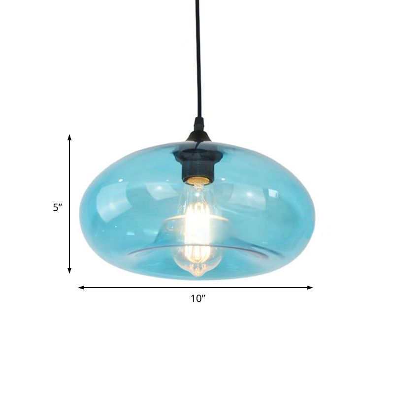 Luce a sospensione a sospensione blu a ciambella Modernismo 1 soggiorno.