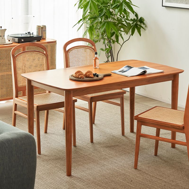 Solid Wood Dining Table Set 1/2/5/7 Pcs Rectangle Table with Side Chairs